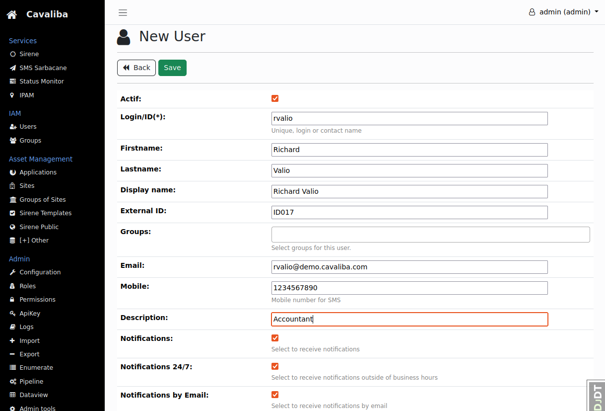New User Form